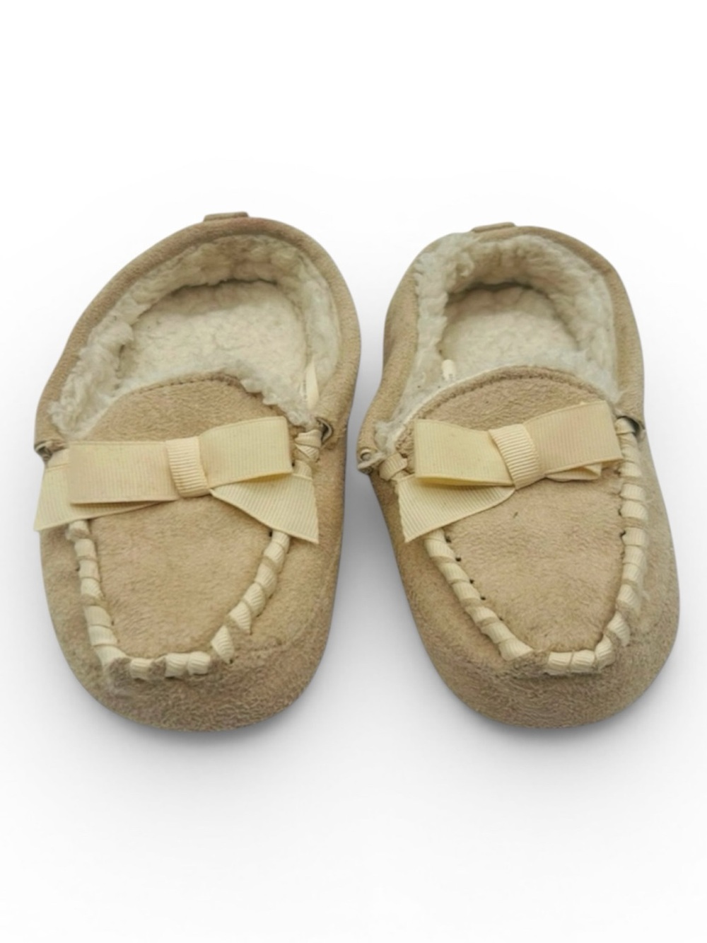 Baby Gap Cozy Fleece Lined Bow Accent Moccasin Slippers